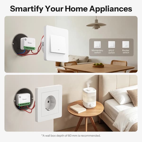 Zigbee Smart Switch, Energimätning, Smart Hem Kompatibilitet,MINI-ZB1GSP