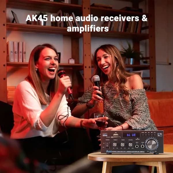 Stereo Förstärkare, Bluetooth 5.0, USB/SD Uppspelning,AK45