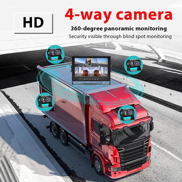 Bilmonitor, 4 kamera understøttelse, natvision,bilmonitor