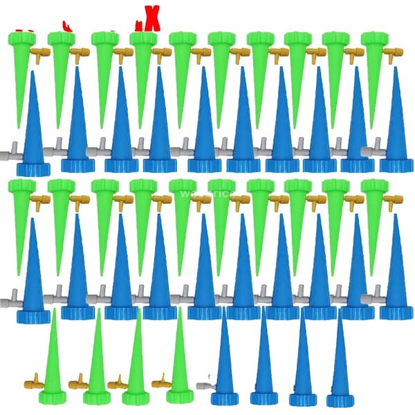 Droppbevattningssystem, Automatisk Vattning, Justerbar Flödeskontroll,48PCS-MIx