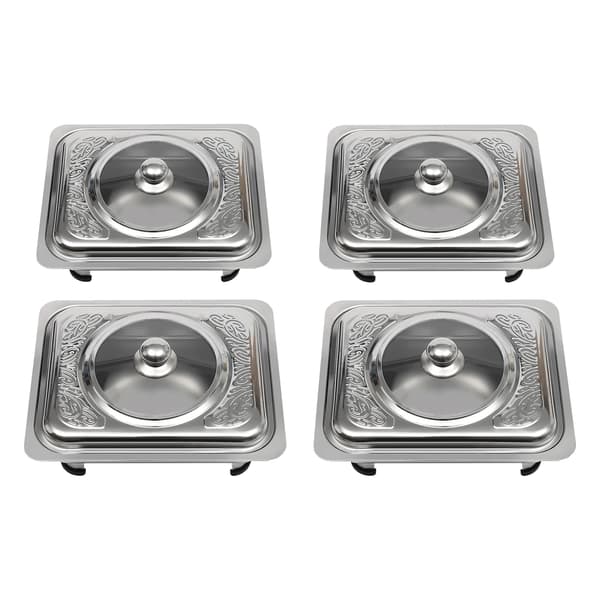 Buffetbakke, Rustfrit Stål, Elegant Design,4 Stk