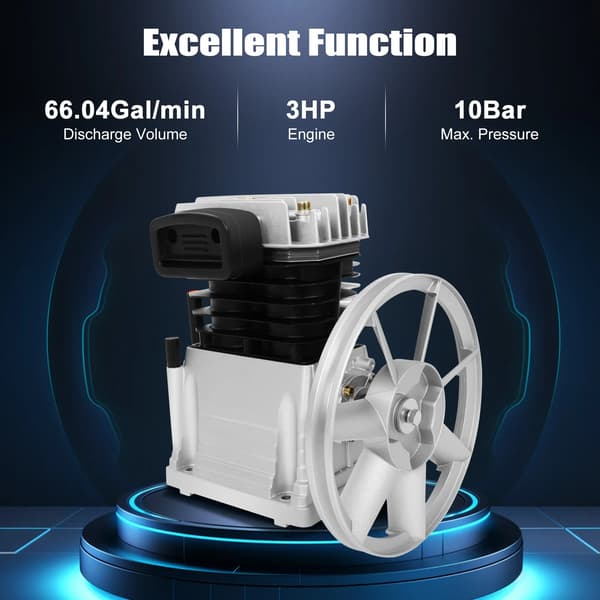 Luftkompressor Pumpe, 3HK, Tvillingcylinder,Grå
