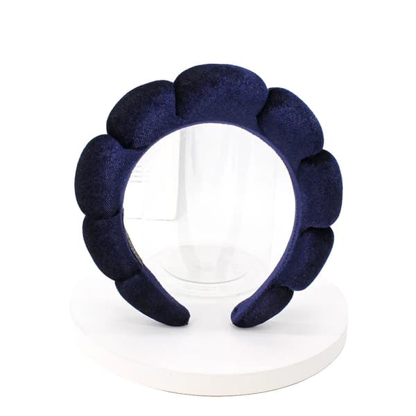Hovedbånd, Bred Polstret Design, Modeaccessory,Marineblå