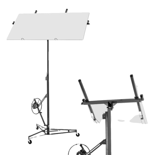 Gipsplattelyftare, Maximal lastkapacitet 68 kg, Fällbar design,470-Grå