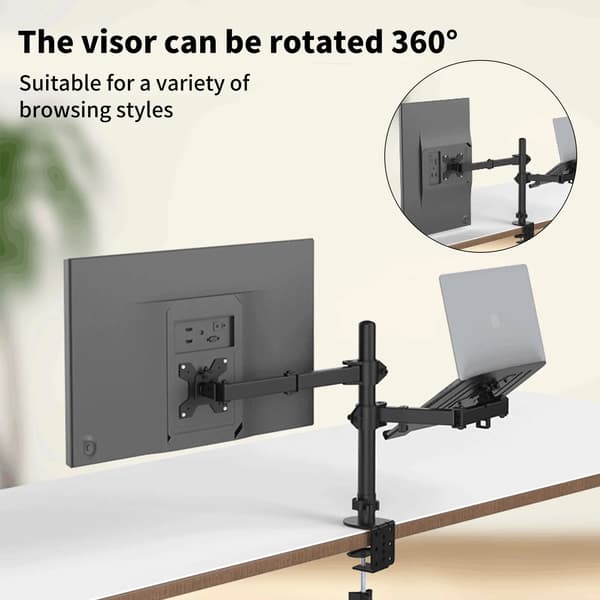 Monitorställ, Justerbar Ergonomisk Design, Kabelhantering,svart