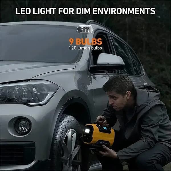 Luftkompressor, Dubbel Energi, Digitalt Tryckdisplay,AC-DC EU-kontakttyp