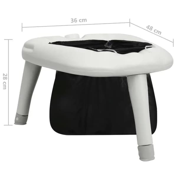 Bärbar Campingtoalett, Fällbar Design, Inkluderar Avfallspåsar,VIT