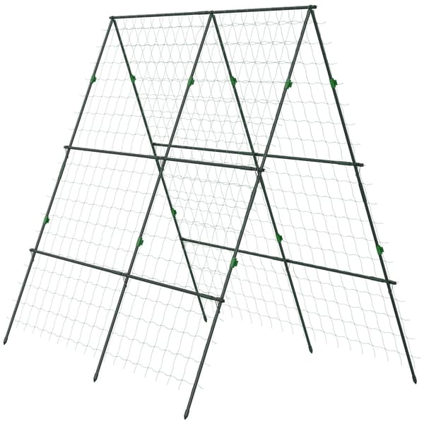 Trädgårdsgaller, Metallram, Vertikalt Stöd, grön, XL