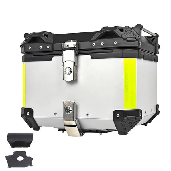 Motorcykel toppbox, vattentät, stöldlås, Silver