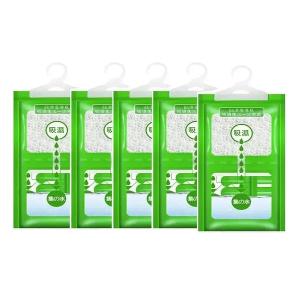 Fuktabsorberande påsar, hängande design, effektiv fuktighetskontroll,5pcs