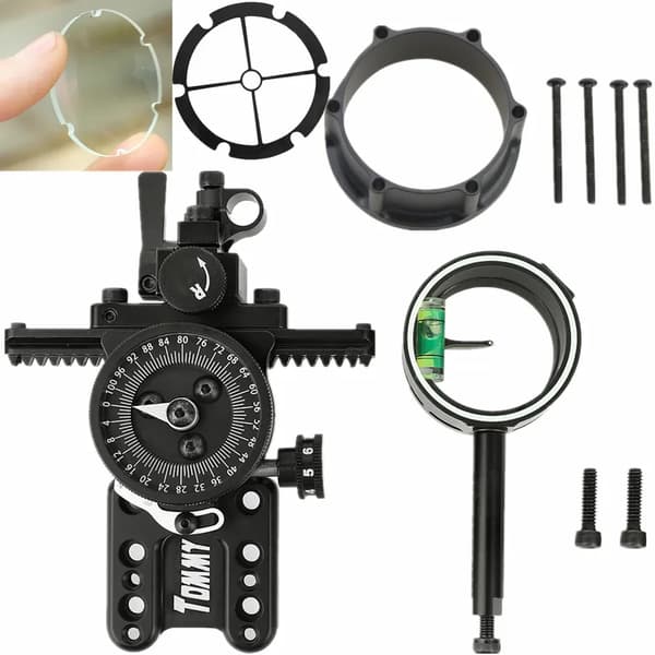 Compound Buesigte, Justerbar Pin, Holdbar Aluminiumkonstruktion,4X Sæt