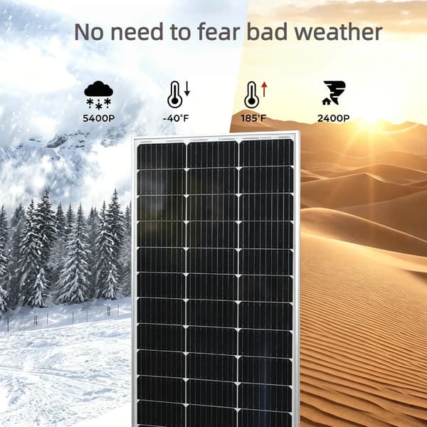 Solpanel, Høj Effektivitet, Nem Installation,GLASS-120W-2PCS
