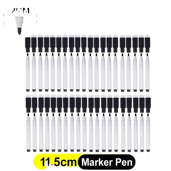 Tør-ud-penne, Magnetisk låg, Indbygget viskelæder,40Pcs