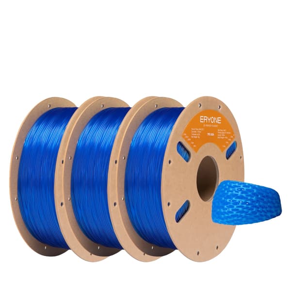 TPU Filament, 1,75 mm Diameter, Fleksibelt Materiale,85A Klar Blå 3kg