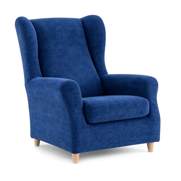 Stolsöverdrag, Blandning av bomull och polyester, Halkfri design,Blå