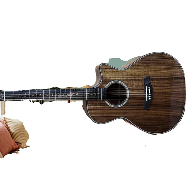 Folk Guitar, KOA-kropp, Rosenträsgrepp,GUL