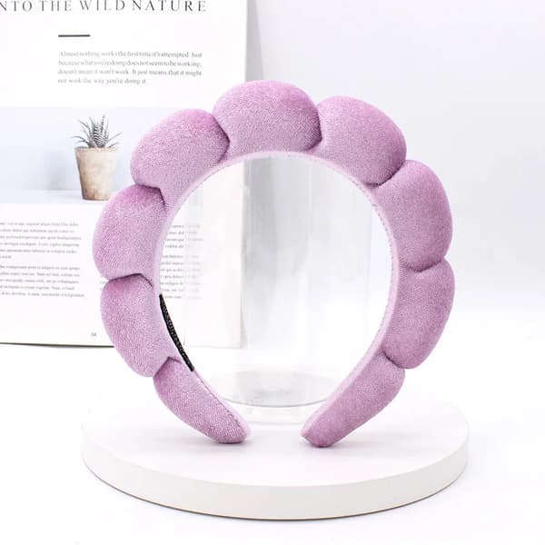 Hovedbånd, Bred Polstret Design, Modeaccessory,Lys lilla