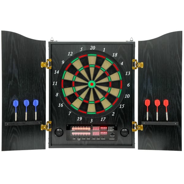 Elektronisk Dartskive, 25 Spil, Dobbelt LED Skærme,sort