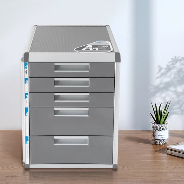 Filorganisatör, 5-lådes design, låsbar säkerhet,Grå