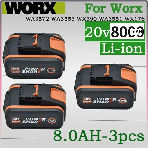 Litiumjonbatteri, 20V, 8000mAh kapacitet,20V 8.0Ah X 3