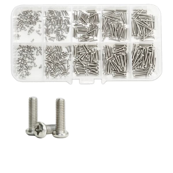 Hex Hoved Skruer Sæt, 304 Rustfrit Stål, Phillips Drive Stil,M1.4 M1.6 (500Pcs)