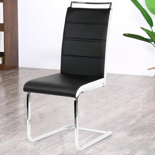 Spisestol, 2 stk, moderne design, polstret for komfort,Sort Hvid-a