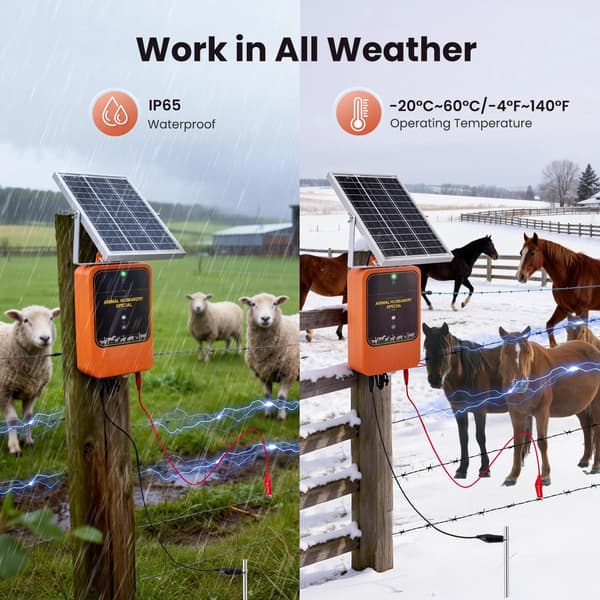 Elstängsel Laddare, Solenergi, 10 km Skyddsområde,220V EU
