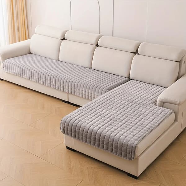 Sofaovertræk, Antiskrid Design, Nem Pleje,2pc-a, Lys Grå