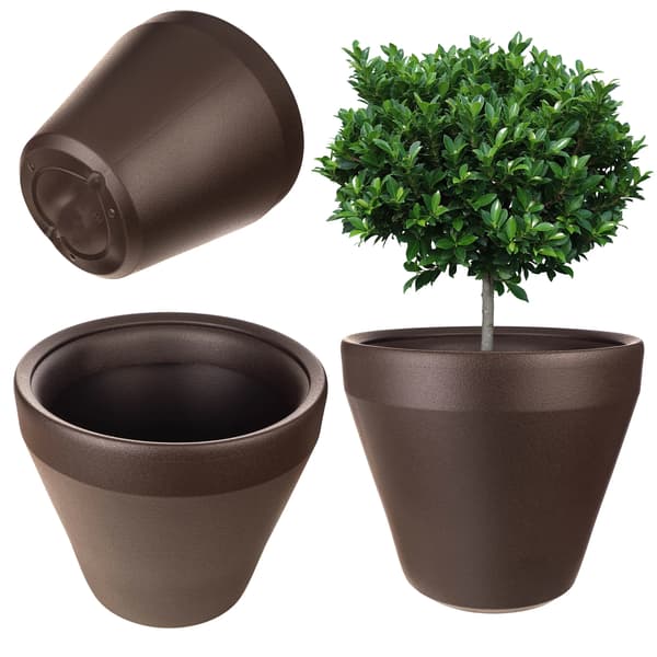Blomsterkrukke, Holdbart Plastik, Moderne Design,Chokolade, Stor