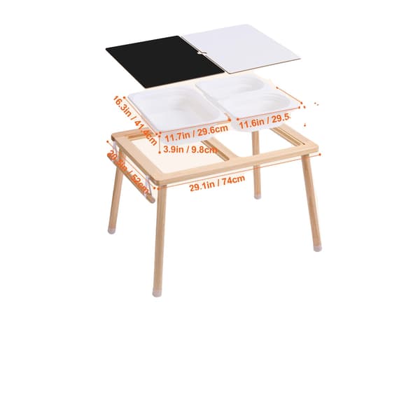 Sensorisk Tabel, Dobbelt-Sidet Bordplade, Foldbare Opbevaringskasser,Rullepapir Stang