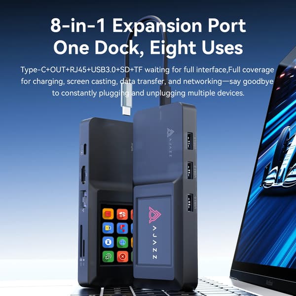 Adapter, USB-C Hub, Multi-enheds kompatibel,sort