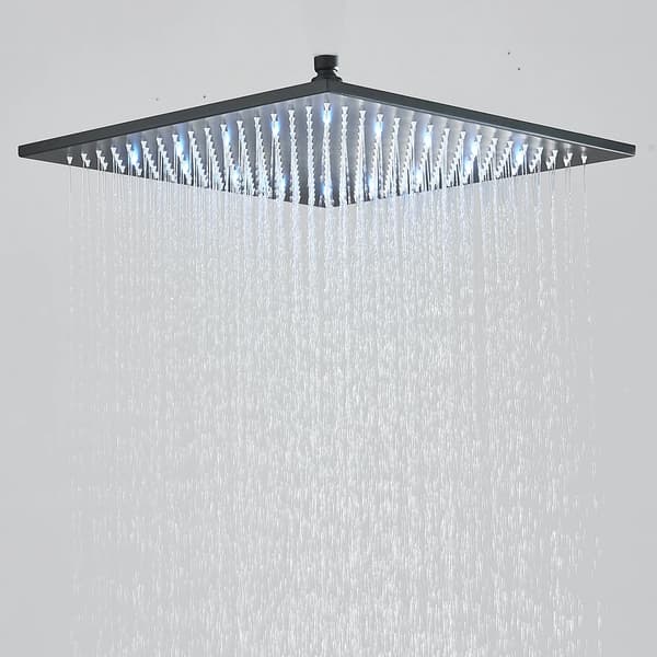 Bruserhoved, LED-belysning, holdbar messingkonstruktion, regnvejr,Sort 16 tommer
