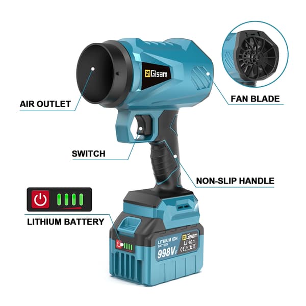 Turbo Blåsare, Borstlös Motor, Lättviktsdesign,2 Batteri