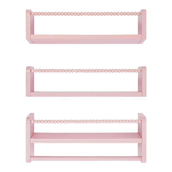 Väggförvaringshyllor, Hållbart Furu, Mångsidig Design,Rosa