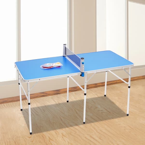 Ping Pong Bord, Fällbart, Komplett Set Inkluderat,Blå