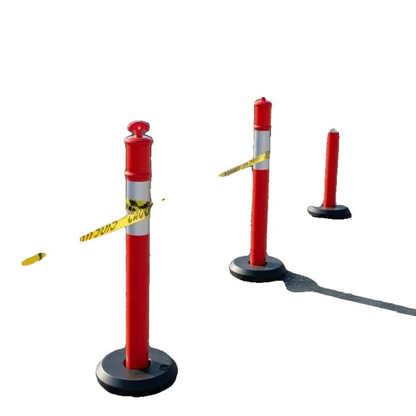 Trafikstyrningsstolpar, fyllbar bas, reflekterande säkerhetsband, Röd