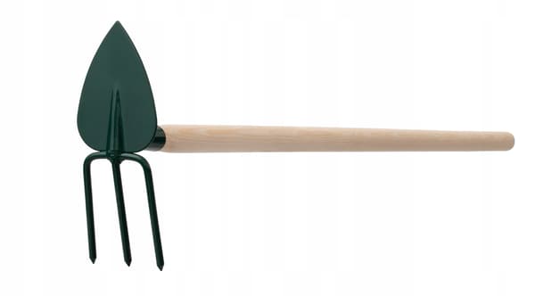Trädgårdshacka, Stålskaft, 83 cm Längd, Tre-tandsdel, Mångsidigt Grävverktyg, Lättviktig
