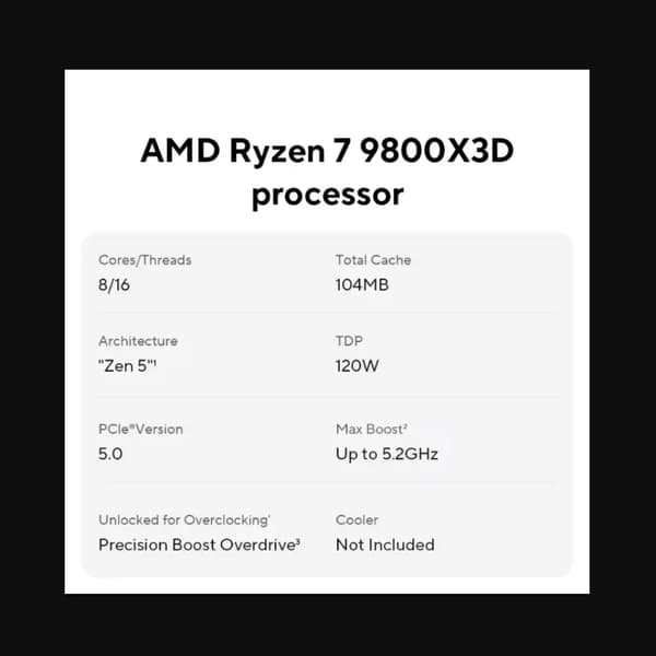 Processor, 8-Core, 16-Tråd, 5.2 GHz, 120W TDP, Kompatibel med DDR5