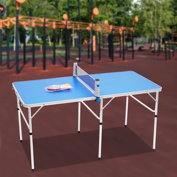 Bordtennisbord, Foldbart Design, Stabil Spilfunktioner,Blå