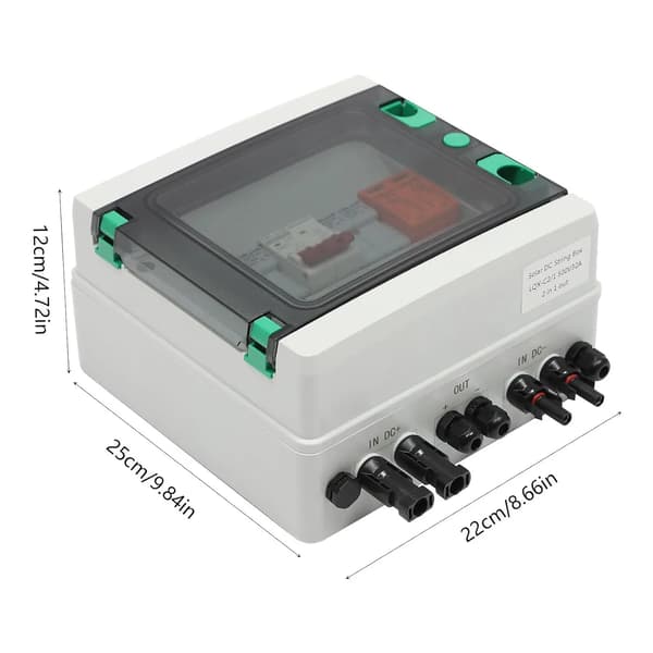 Solenergi Pv Kombinationsboks, 500V, 32A, 2 ind 1 ud, Sort