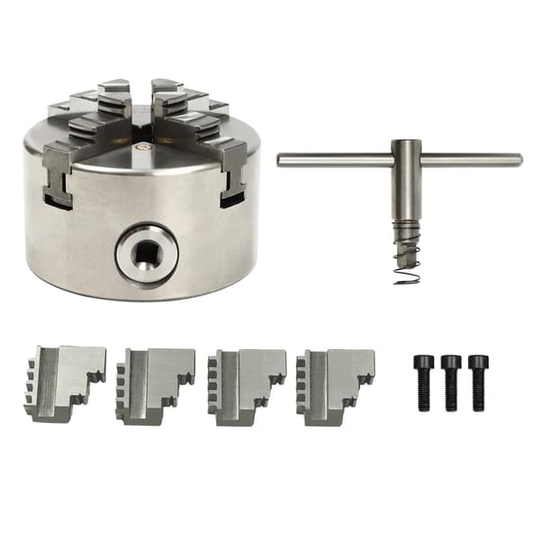 4-käls självcentrerande chuck, hög precision, justerbart klämning,Silver
