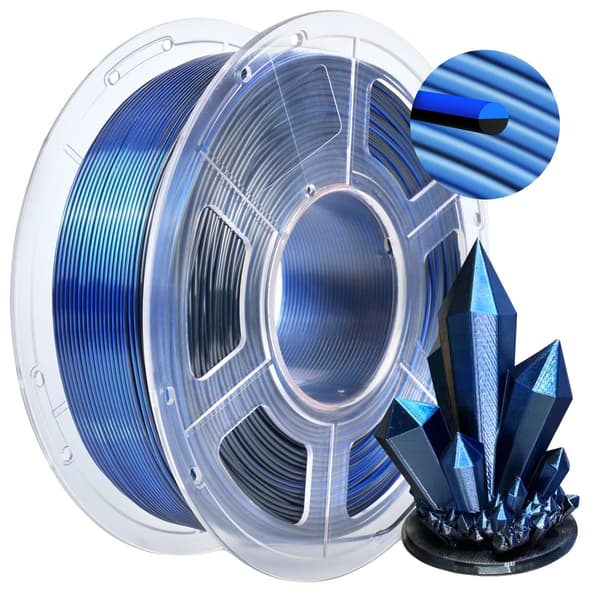 3D Printer Filament, PLA+ SILK, Boblefri,SKDC-BK BL