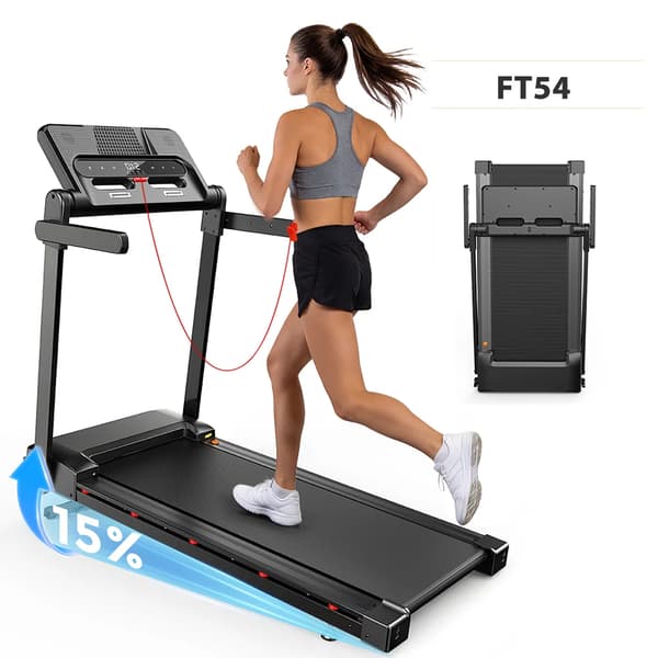 Incline Treadmill, Fällbar Design, Stötdämpningssystem,FT54