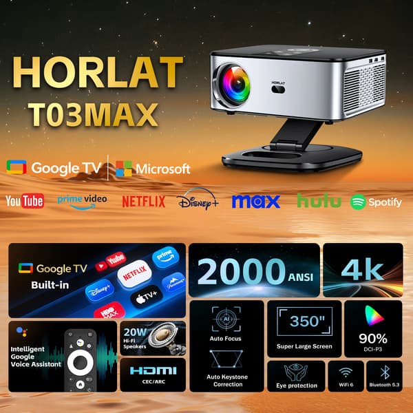 Projektor, Full HD 1080P, Smart Home Kompatibilitet,EU stik