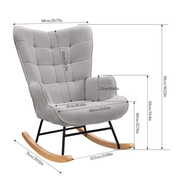 Svingestol, Ergonomisk Støtte, Moderne Design, 92x68x75 cm,LYS GRÅ
