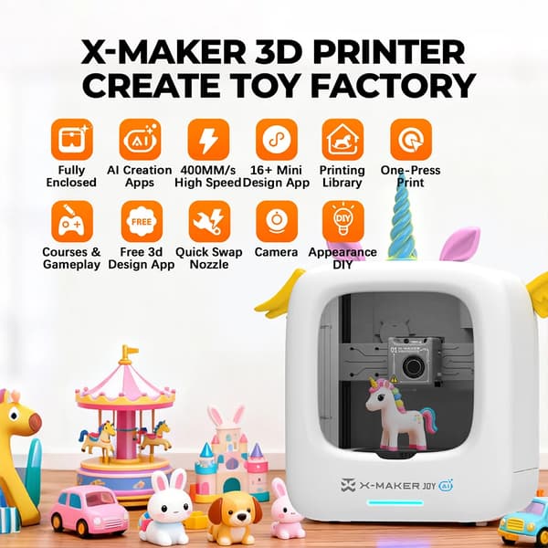 3D-printer, AI-designværktøjer, Fuldstændig indkapslet,EU, AOSEED X-MAKER JOY AI+ V4.0