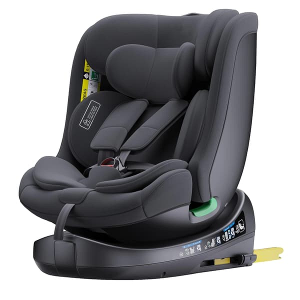 Børnesæde til bil, 360° rotation, ISOFIX kompatibel,SORT