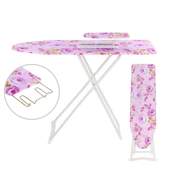 Strykbräda, justerbar höjd, vikbar design, Lila