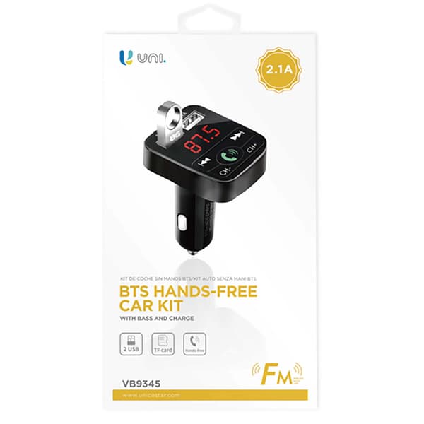 FM-lähetin, Bluetooth-yhteys, kaksois-USB-lataus,VB9345