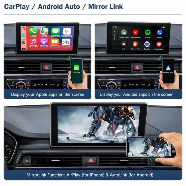 Langaton liitäntä, tukee CarPlayta ja Android Autoa,A4 A5 B9:lle